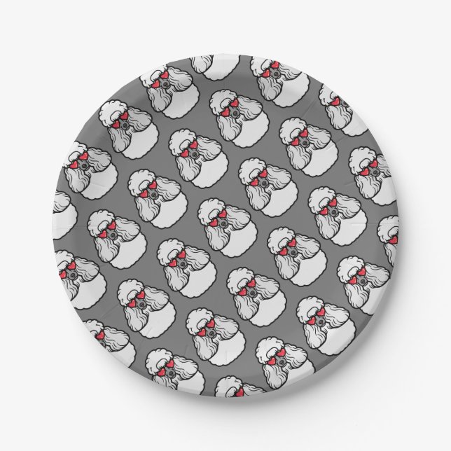 Poodle Pattern Funny Paper Plate (Front)