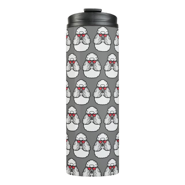 Poodle Pattern Funny Thermal Tumbler (Front)