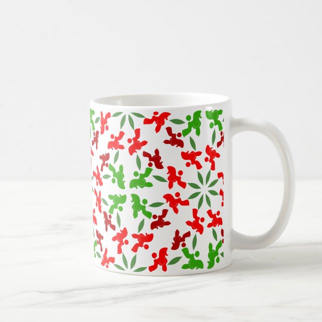 Poodle Pattern Illustration customisable  Coffee Mug (Right)