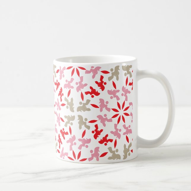 Poodle Pattern Illustration customisable  Coffee Mug (Right)