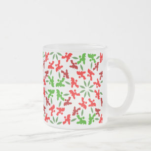Poodle Pattern Illustration customisable Frosted Glass Coffee Mug