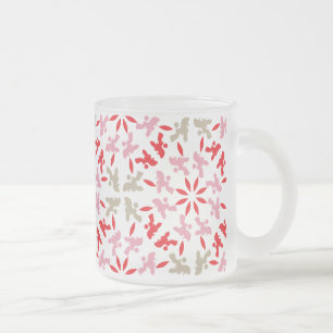 Poodle Pattern Illustration customisable Frosted Glass Coffee Mug