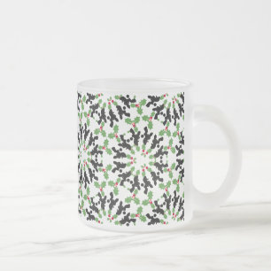 Poodle Pattern Illustration customisable  Frosted Glass Coffee Mug
