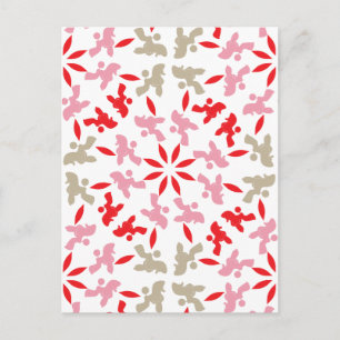 Poodle Pattern Illustration customisable Postcard