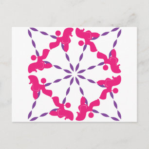 Poodle Pattern Illustration customisable Postcard