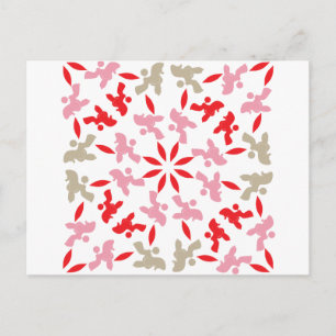 Poodle Pattern Illustration customisable Postcard