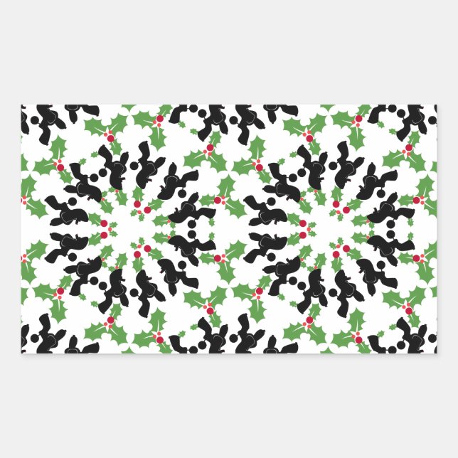 Poodle Pattern Illustration customisable  Rectangular Sticker (Front)