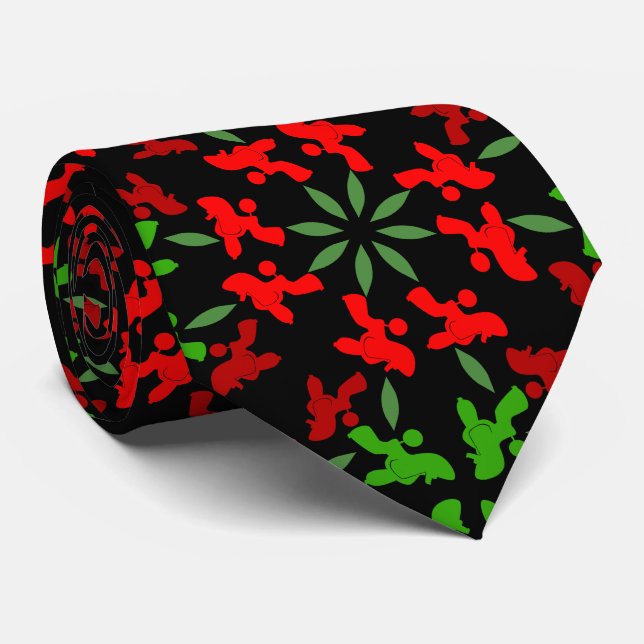 Poodle Pattern Illustration customisable  Tie (Rolled)