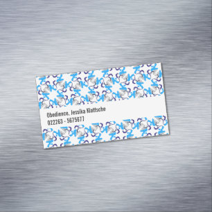 Poodle Pattern Magnetic Business Card