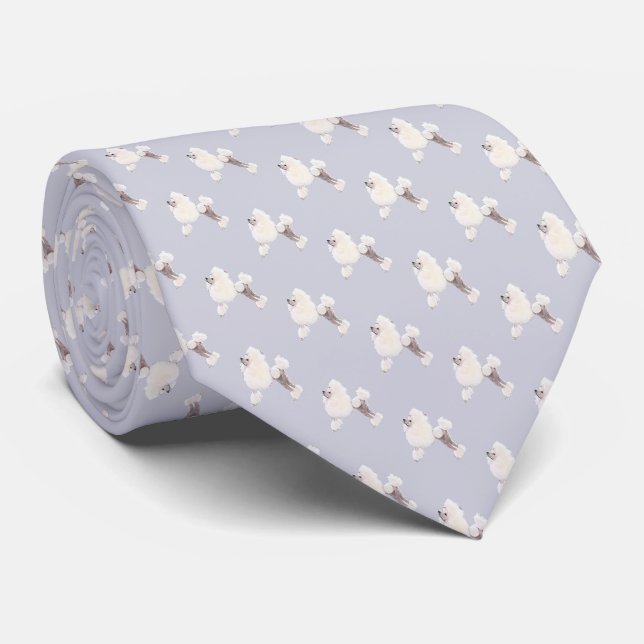 Poodle Pattern Tie (Rolled)