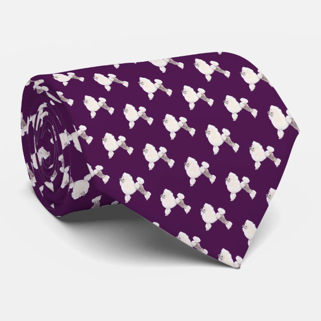 Poodle Pattern Tie (Rolled)
