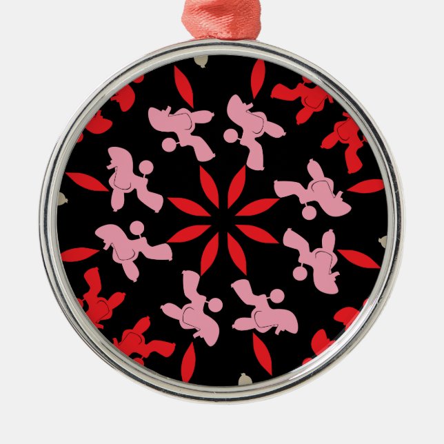 Poodle Patternd Metal Tree Decoration (Front)