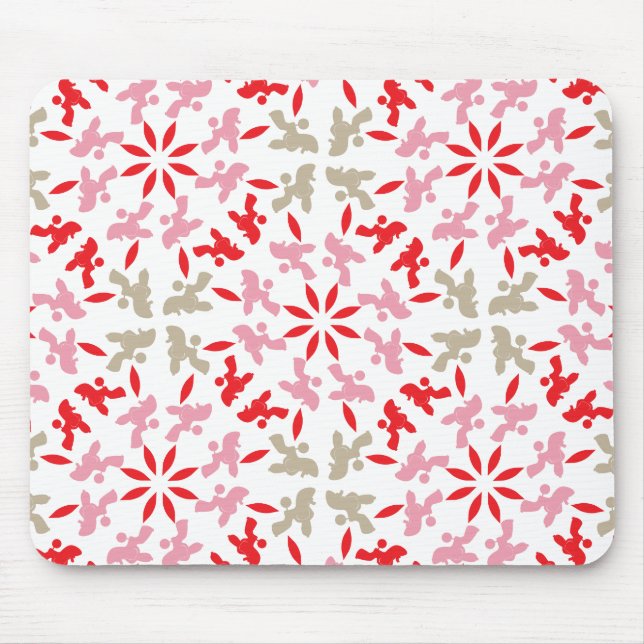 Poodle Patternd Mouse Mat (Front)