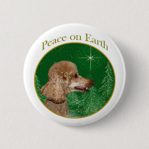 Poodle Peace 6 Cm Round Badge