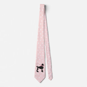 Poodle Pink Polka Dot Neck Tie