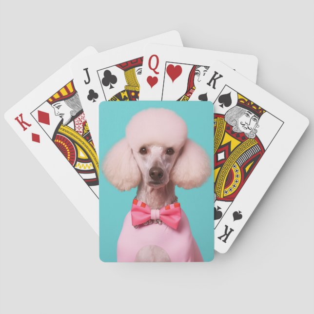 Poodle Pop Art – Elegant & Retro  Playing Cards (Back)
