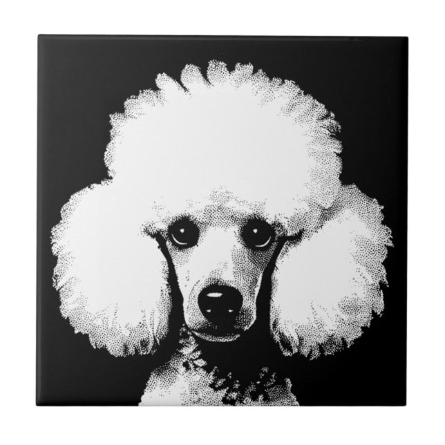 Poodle Pop Art Inspired Retro Chic Tile (Front)