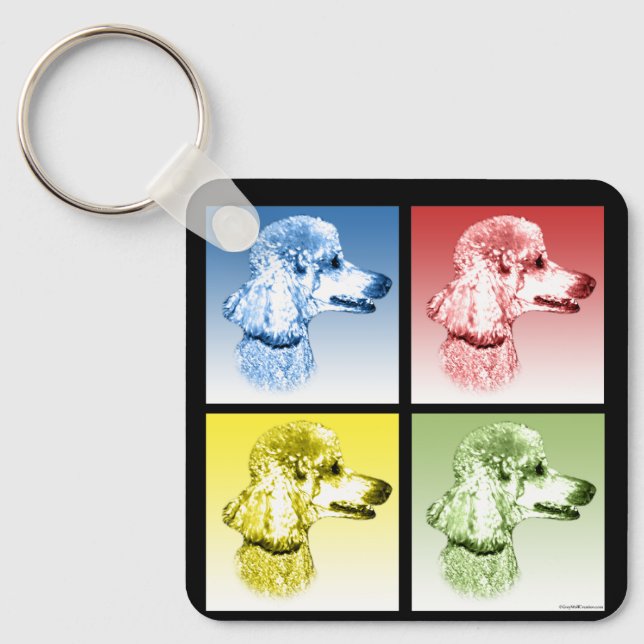 Poodle Pop Art Key Ring (Front)