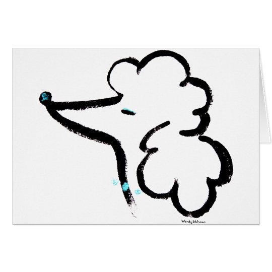Poodle Portrait Card