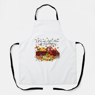 Poodle Pumpkin Vintage Truck Thanksgiving Funny Ha Apron