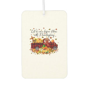 Poodle Pumpkin Vintage Truck Thanksgiving Funny Ha Car Air Freshener