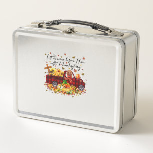 Poodle Pumpkin Vintage Truck Thanksgiving Funny Ha Metal Lunch Box