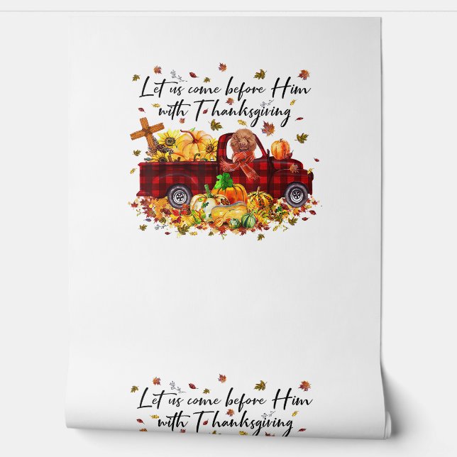 Poodle Pumpkin Vintage Truck Thanksgiving Funny Ha Wallpaper (Unrolling)