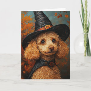 Poodle Pup Halloween Holiday Card