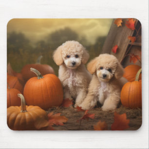 Poodle Puppy Autumn Delight Pumpkin Mouse Mat