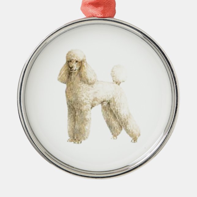 Poodle -- Puppy Clip Metal Tree Decoration (Front)