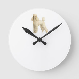 Poodle -- Puppy Clip Round Clock