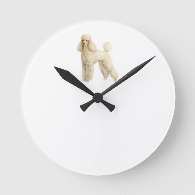 Poodle — Puppy Clip Round Clock (Front)