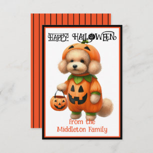 Poodle Puppy Dog Happy Halloween Card