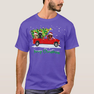 Poodle Red Car Truck Christmas Tree Funny Santa Xm T-Shirt