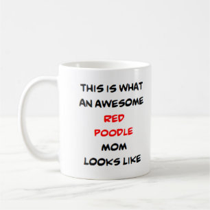 poodle, red, mum, awesome coffee mug