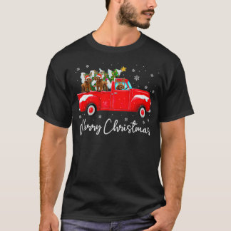 Poodle Red Truck Christmas  Santa Hat Dog Gift Xma T-Shirt