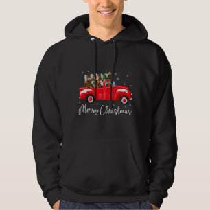 Poodle Red Truck Christmas Santa Hat Xmas Dog Love Hoodie