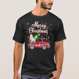 Poodle Retriever Rides Red Truck T-Shirt