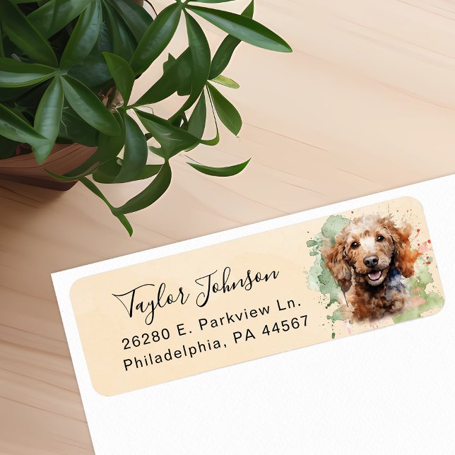 Poodle Return Address Label (Creator Uploaded)