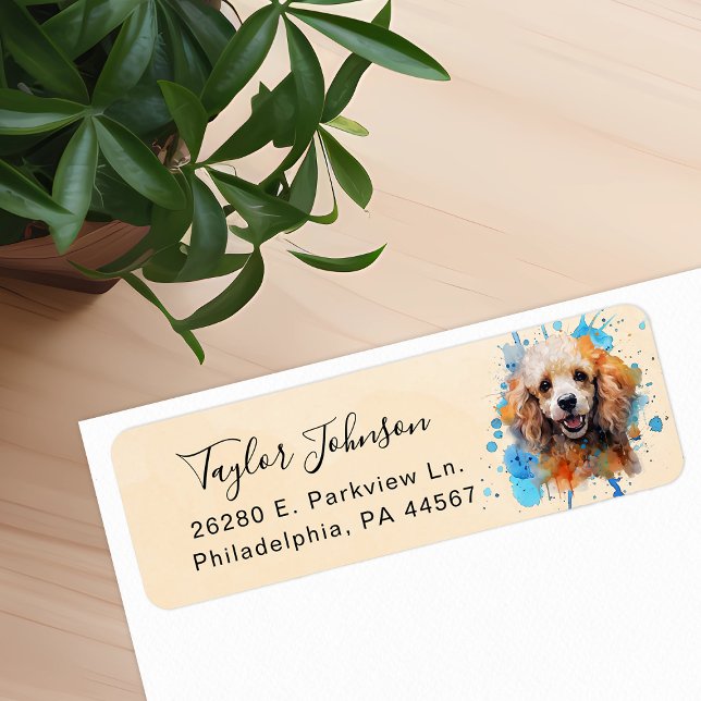 Poodle Return Address Label (Creator Uploaded)