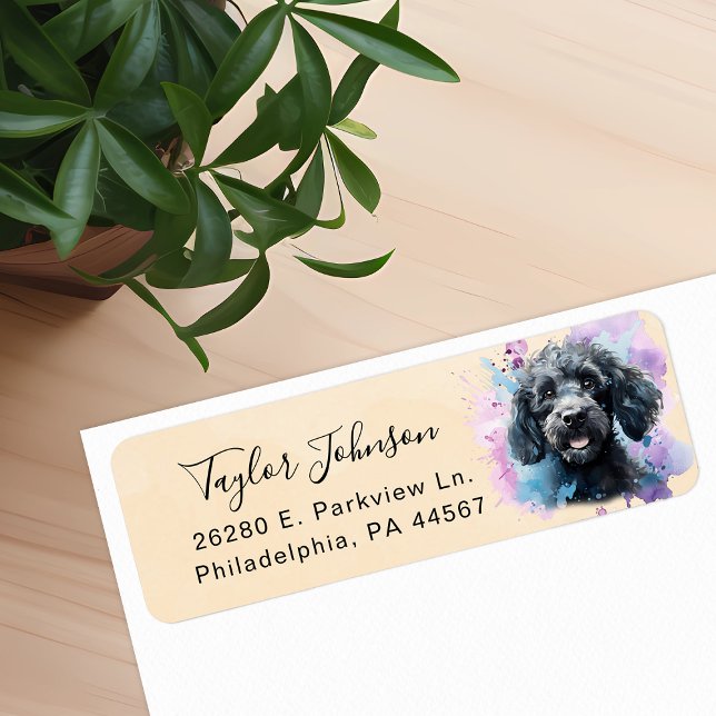 Poodle Return Address Label (Creator Uploaded)