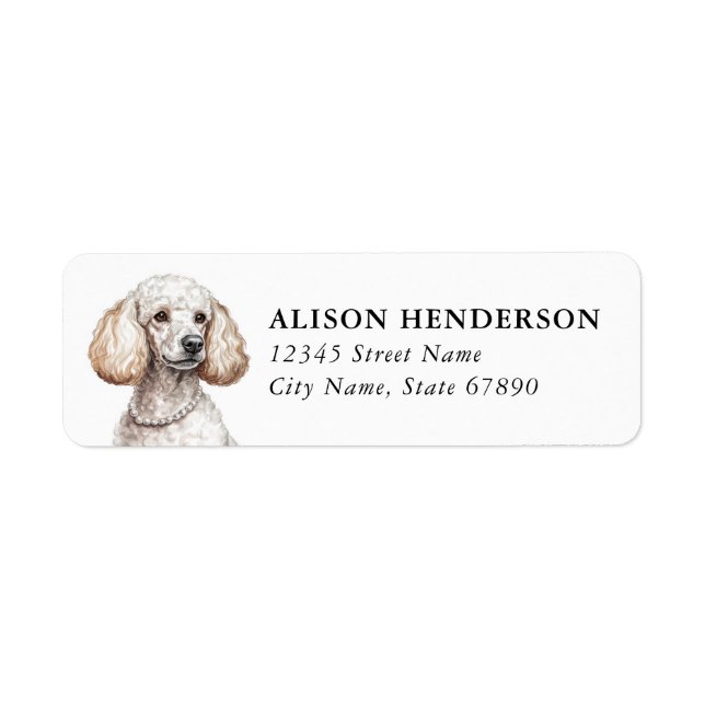 Poodle Return Address Labels  (Front)