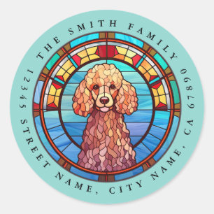 Poodle Round Stickers