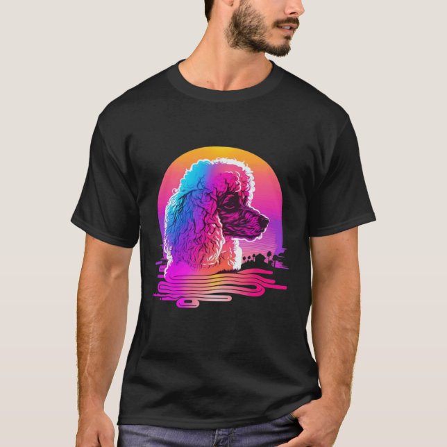 Poodle s Retro Synthwave 80s Aesthetic T-Shirt (Front)