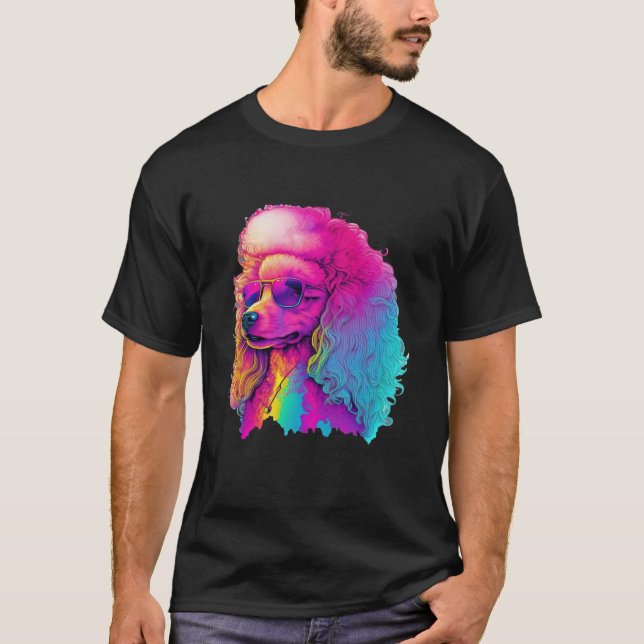 Poodle s Synthwave Vintage Vibes T-Shirt (Front)