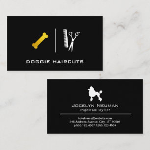 Poodle   Salon Scissors   Doggie Bone Business Card