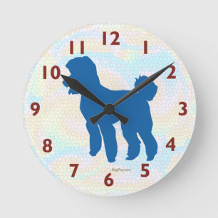 Poodle Silhouette Art Wall Clock