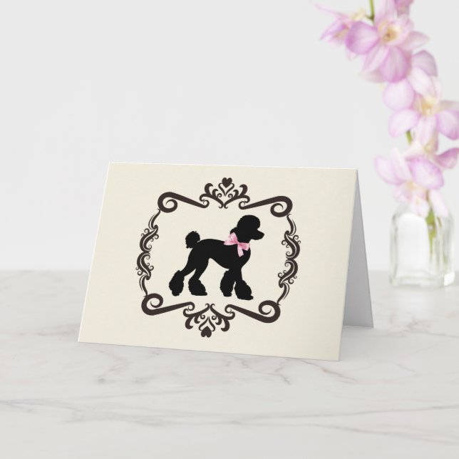 Poodle Silhouette Card (Orchid)