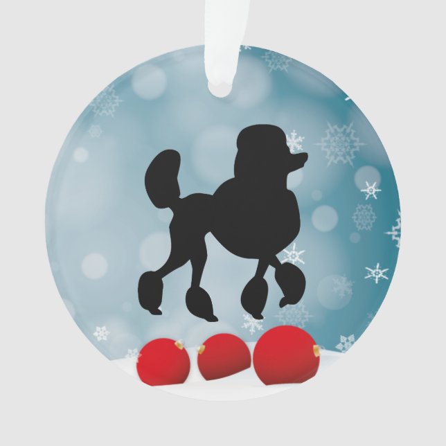 Poodle Silhouette Ornament (Front)