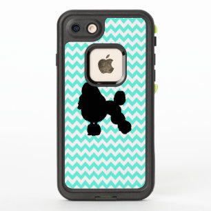 Poodle Silhouette With Light Blue Chevron